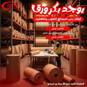 ورق كرافت بنى لمصانع الطوب وللتغليف